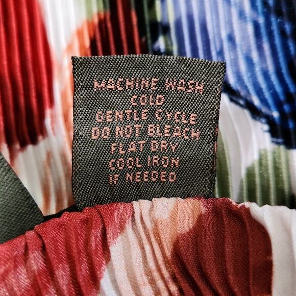 Sere Nade Womens Floral Sleeveless Blouse Size XL Accordian Peplum Artsy Light - Picture 8 of 10